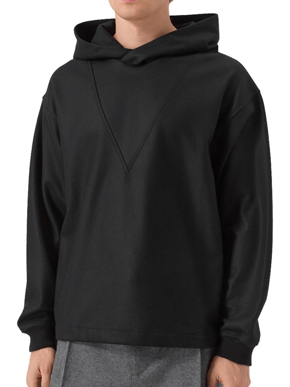 Jil Sander NWT Wool Sweatshirt w/ Hood & Drawstring Bottom - Size 48 (Large) dis